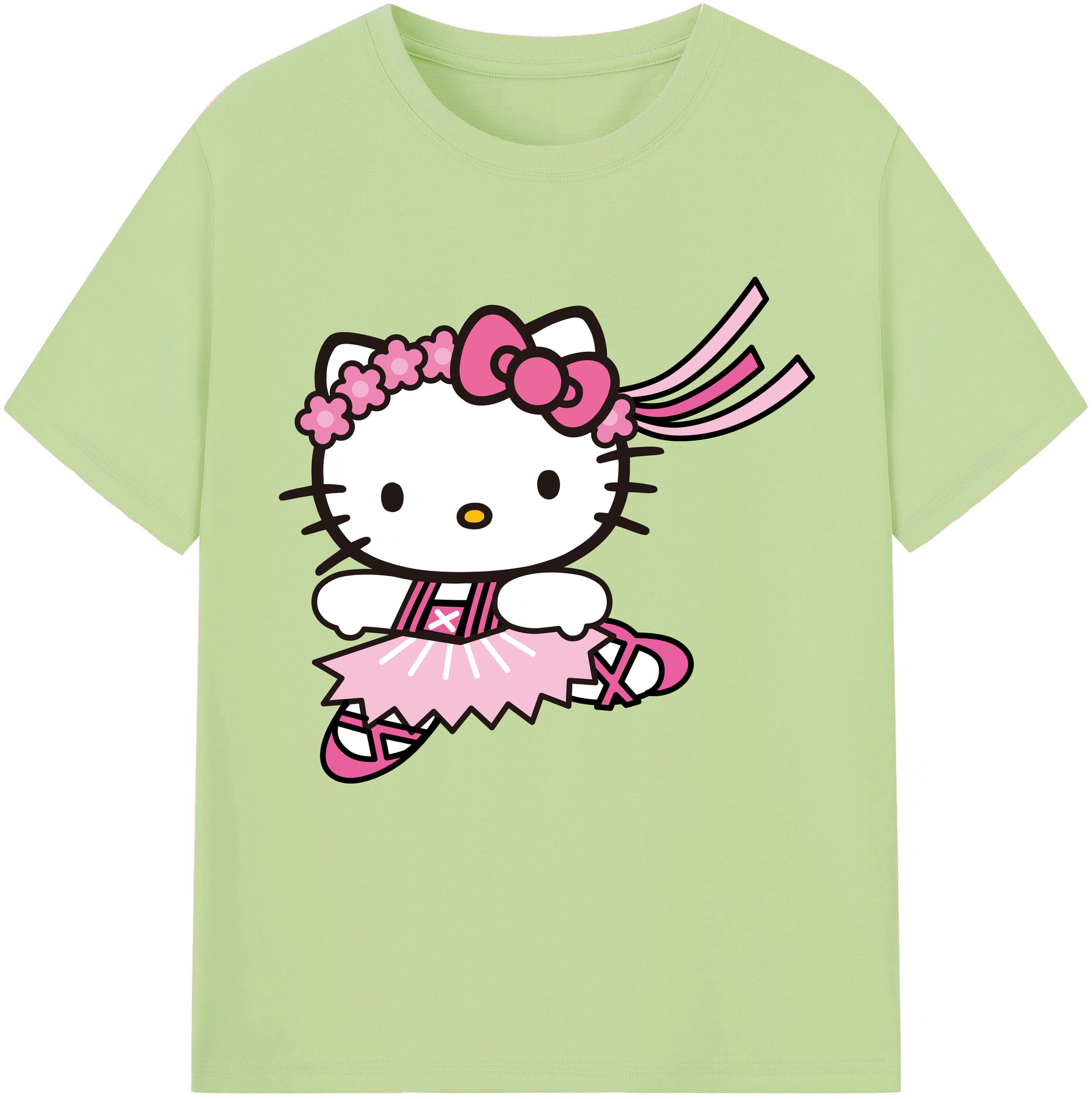 （画像用） Hello Kitty ハローキティ 綿100％半袖Tシャツ（フロントプリント）